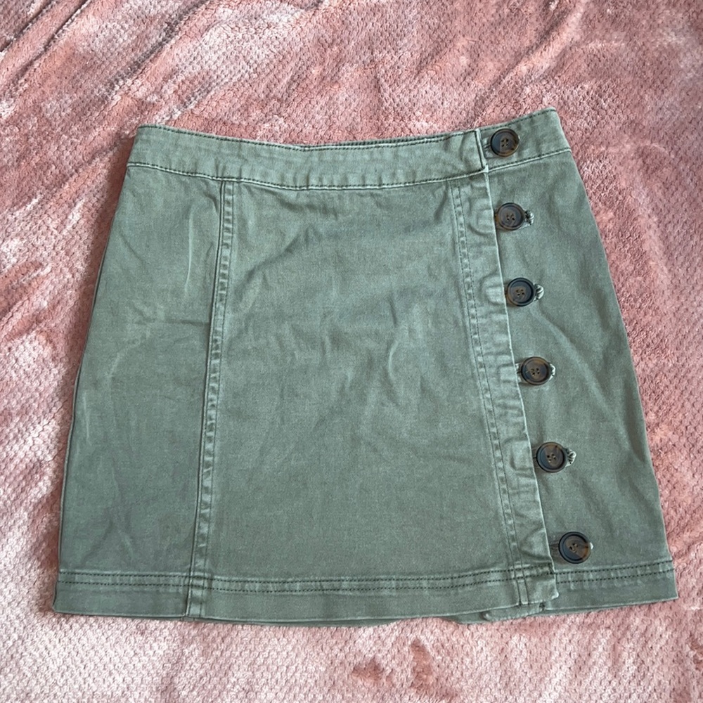 Green Button Down Skirt